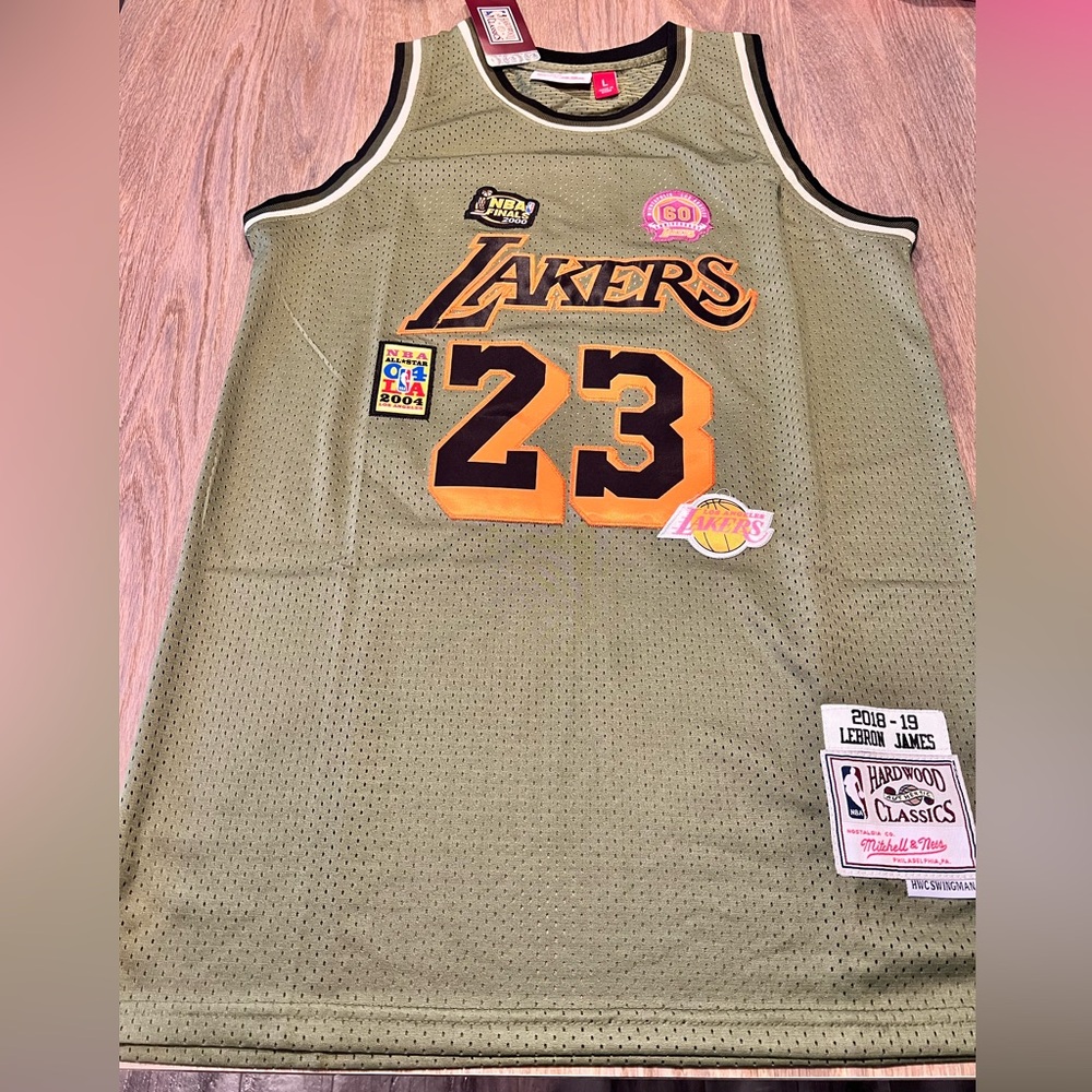 Mitchell & Ness Lakers Olive Jersey